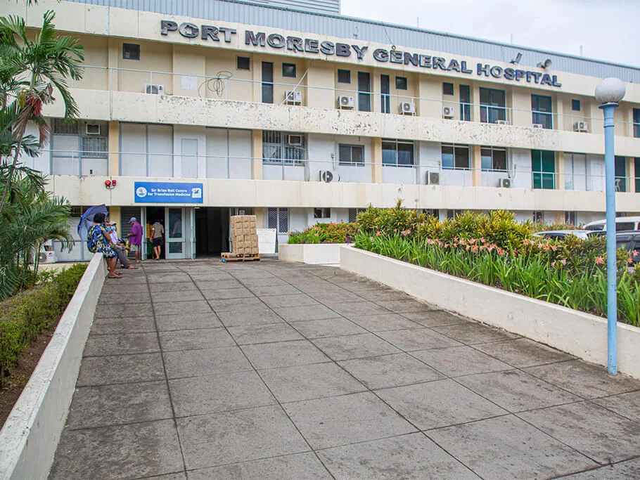 Exterior facade of port moresby general hospital